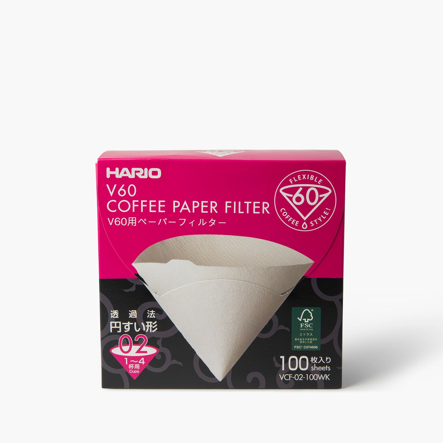 Papieren filters voor V60 100 stuks ⋅ Hario