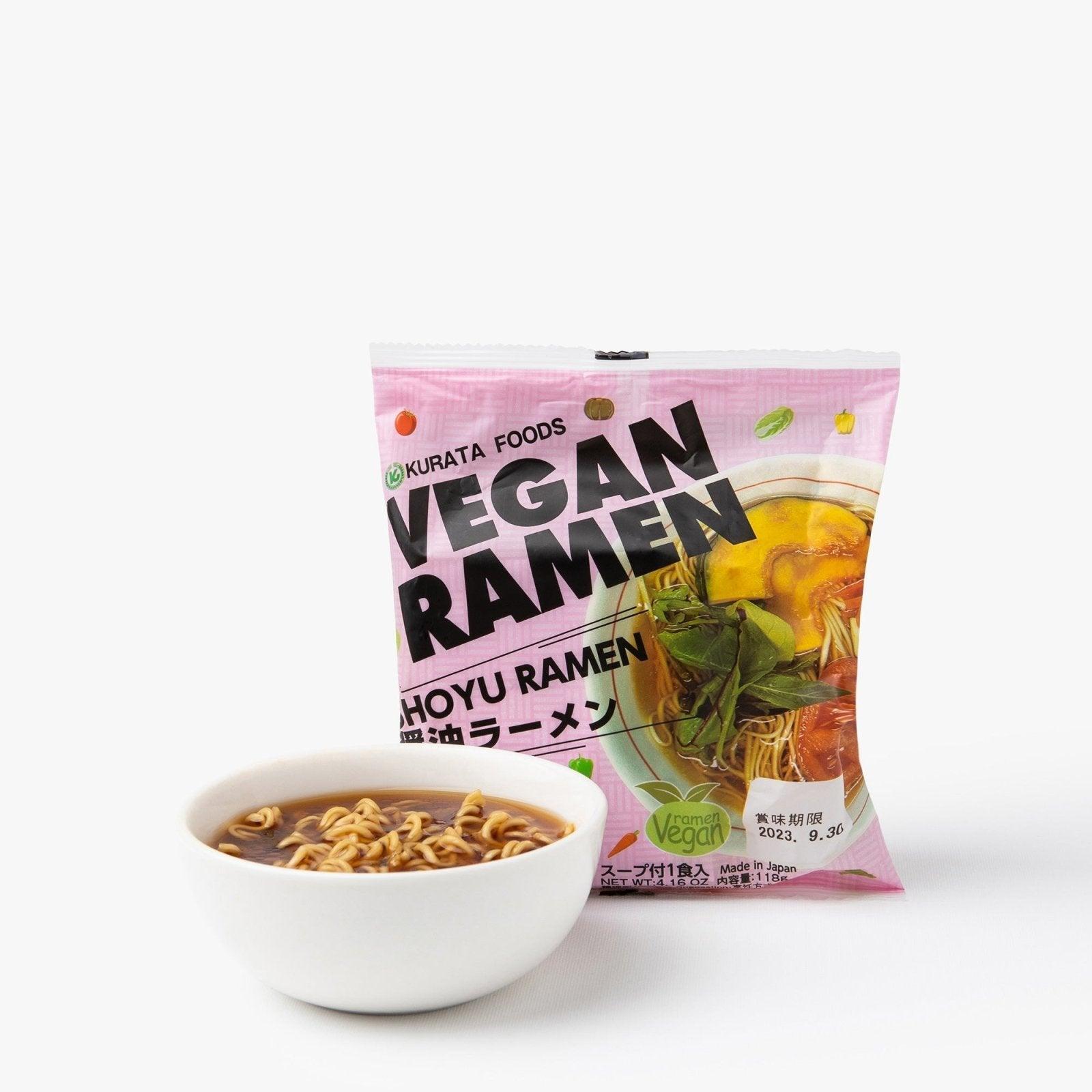 Ramens instantanés à la sauce soja vegan (1 portion) - 118g - Kurata Shokuhin - iRASSHAi