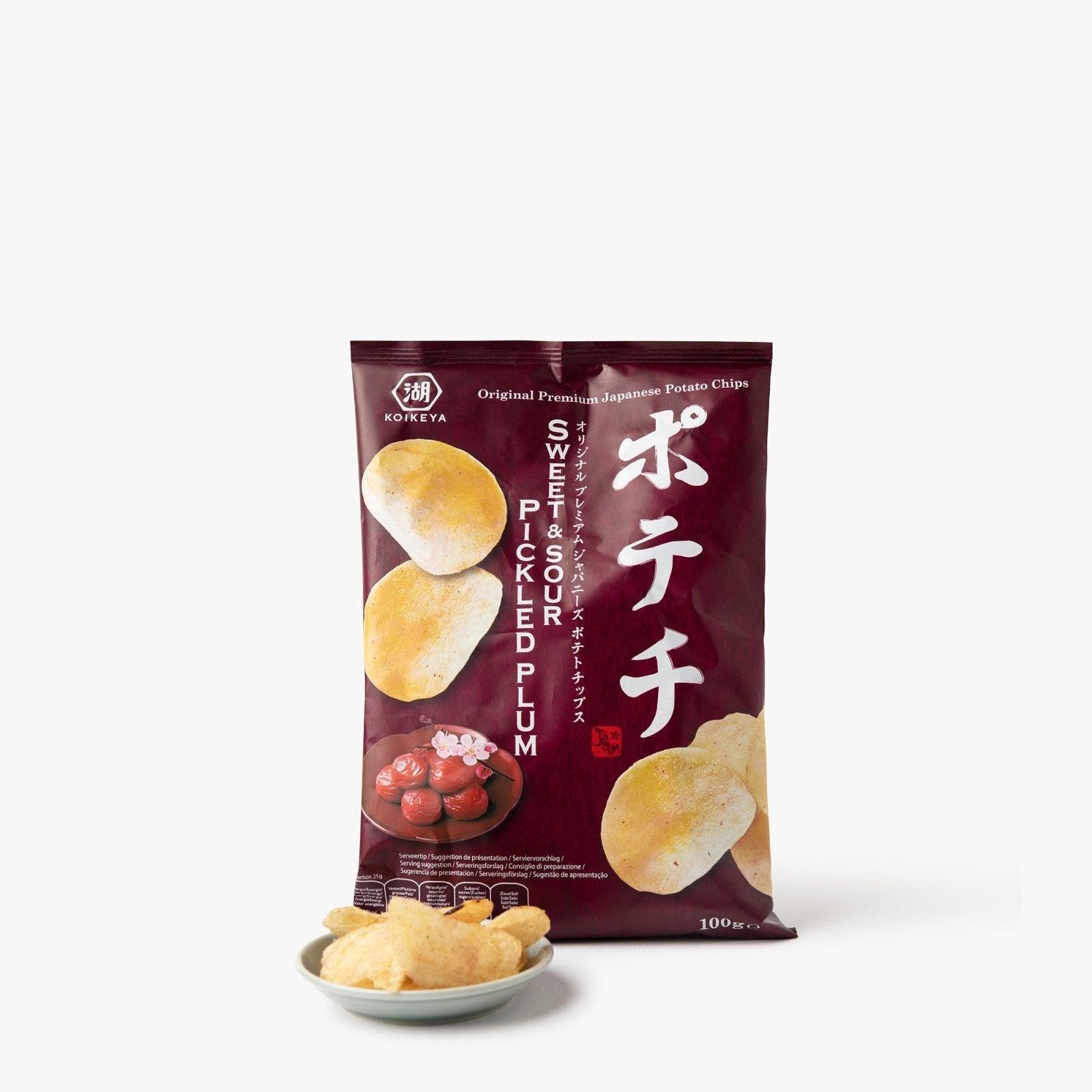 Kartoffelchips mit gesalzener Pflaume Umeboshi - 100g - Koikeya - iRASSHAi