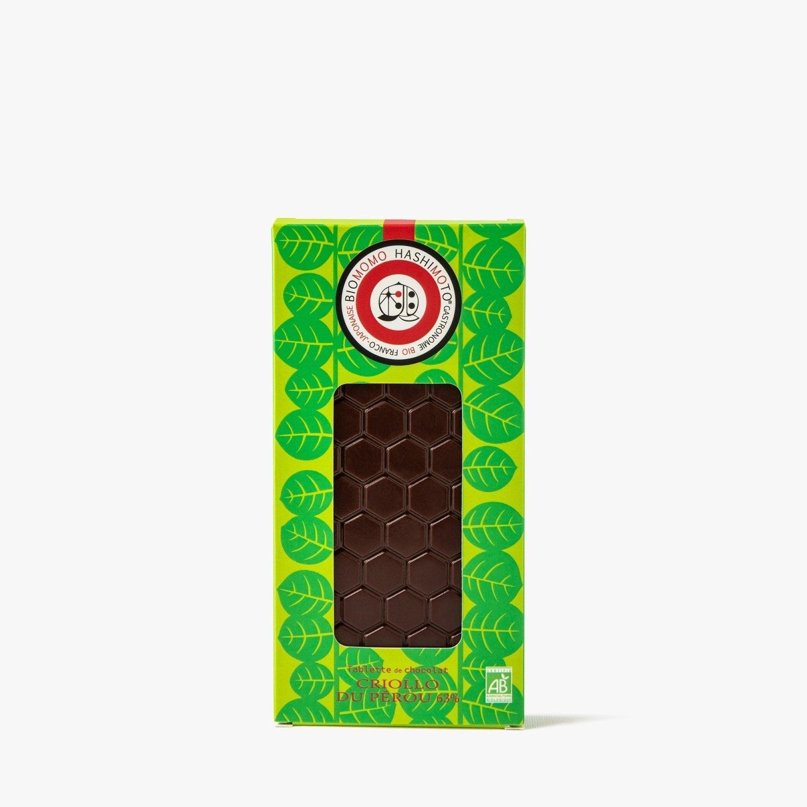 Barra de chocolate Criollo do Peru - 63% - 70g - Biomomo Hashimoto -iRASSHAi